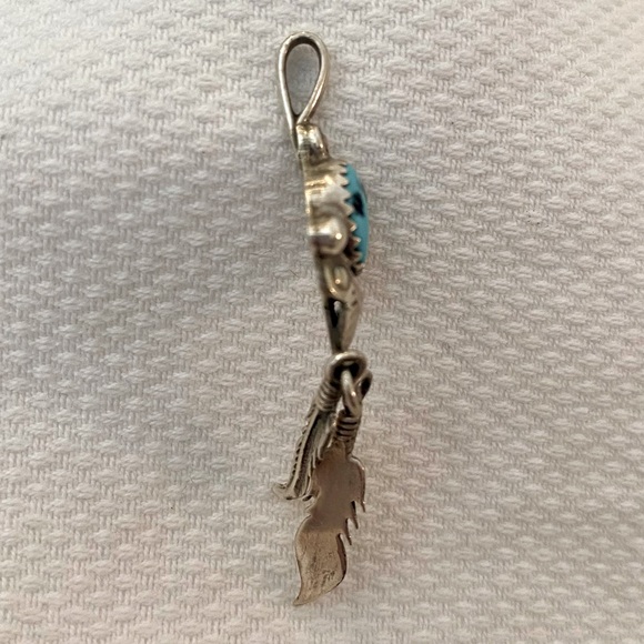 Turquoise and sterling silver pendant - Picture 3 of 4